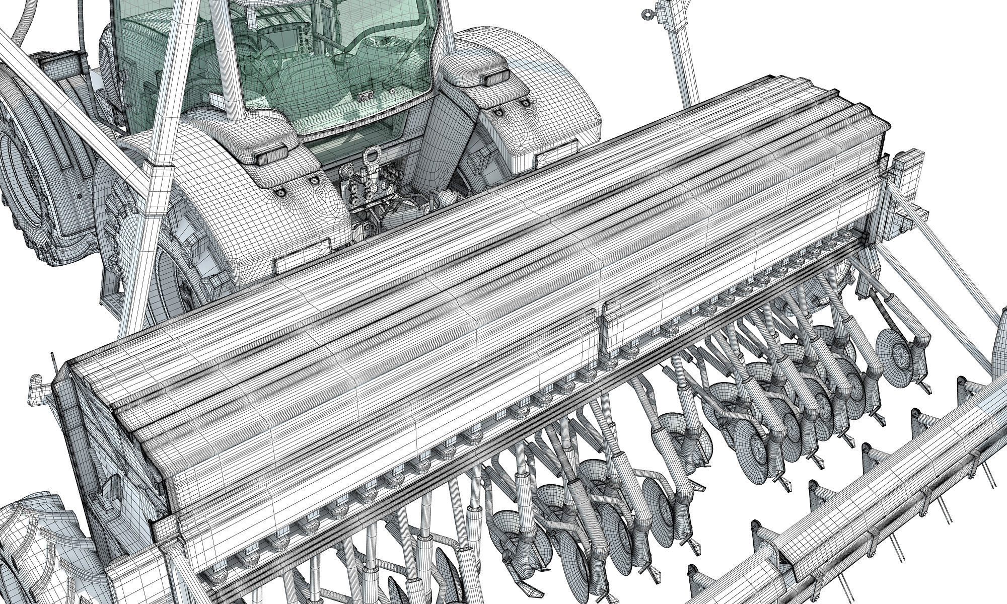 Tractor with Seed Drill 3D model_22