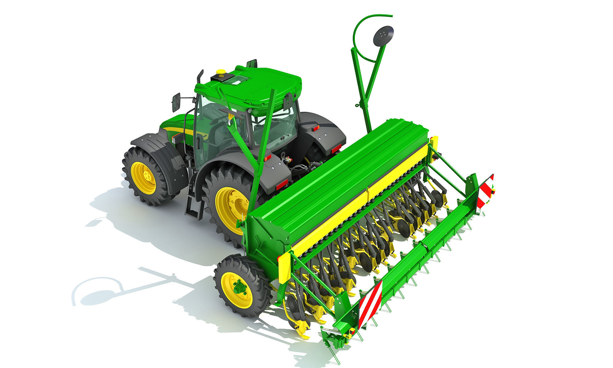 Tractor with Seed Drill 3D model_6