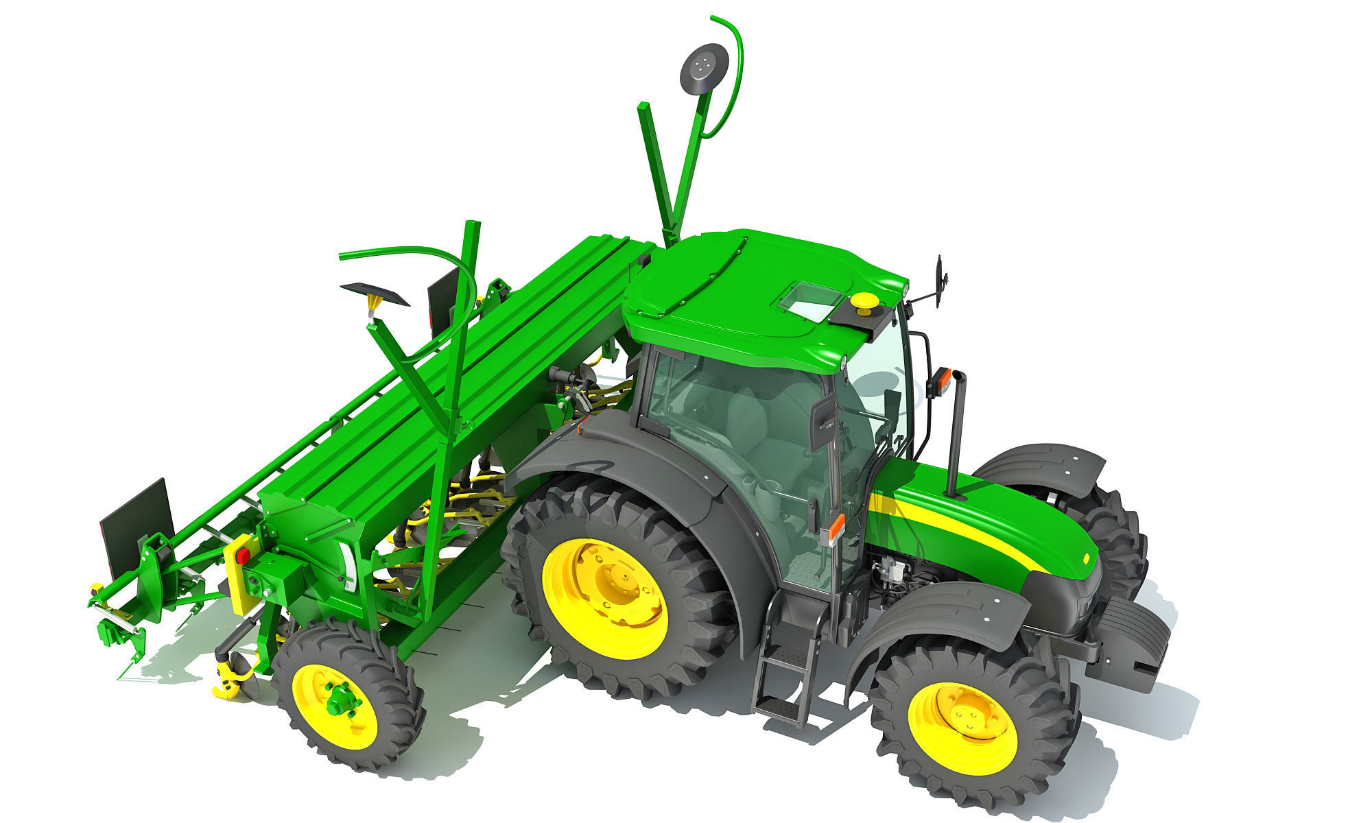 Tractor with Seed Drill 3D model_10