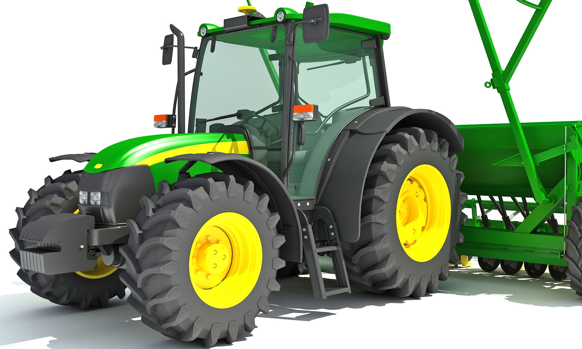 Tractor with Seed Drill 3D model_13