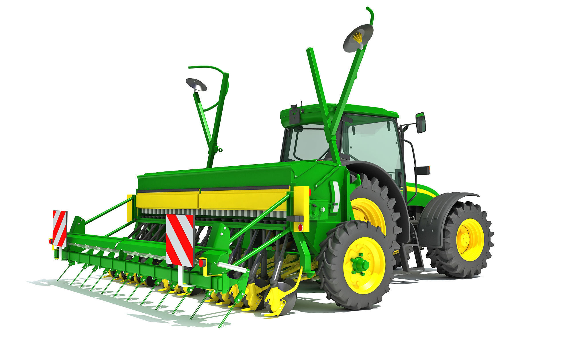 Tractor with Seed Drill 3D model_8