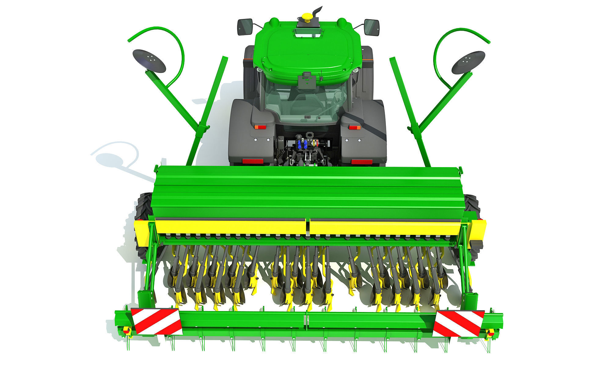 Tractor with Seed Drill 3D model_7