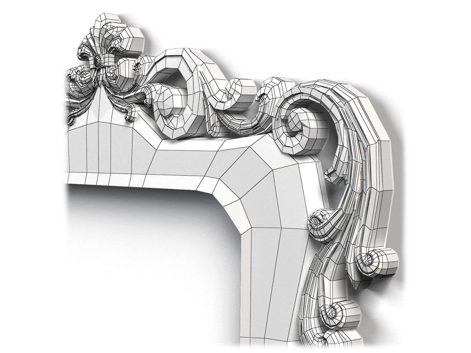 Frame0027 ornate wooden frame 3D model_8