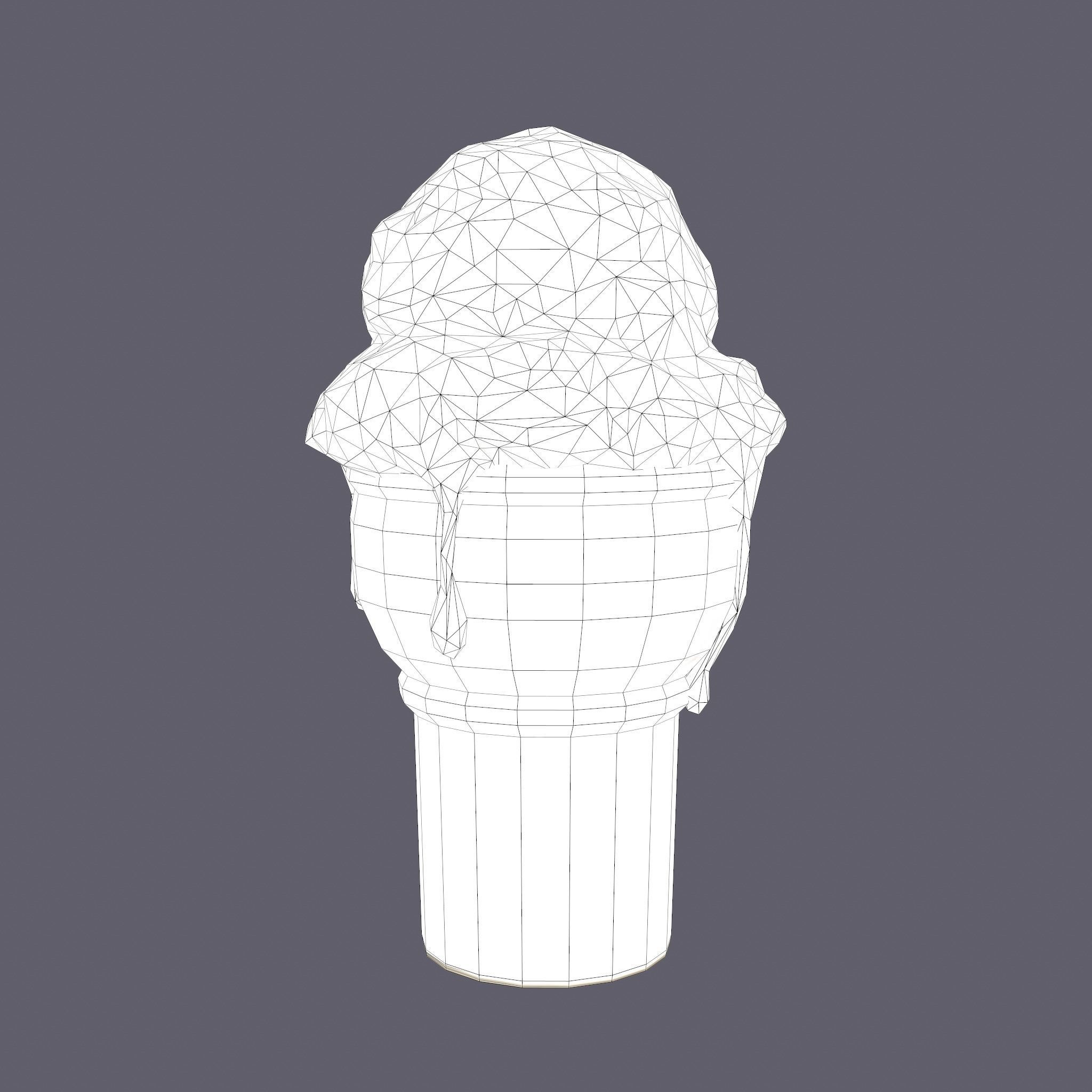 Ice Cream Cone Low-poly 3D model_42