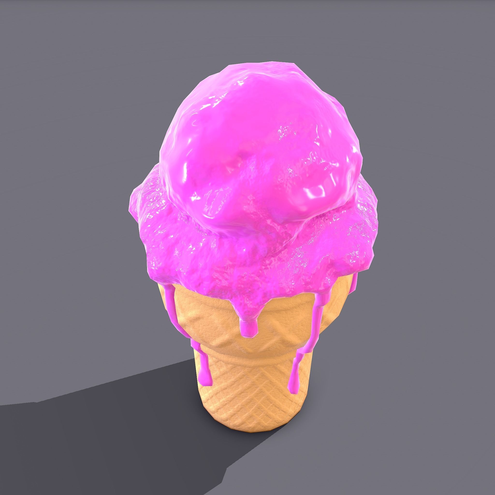 Ice Cream Cone Low-poly 3D model_37