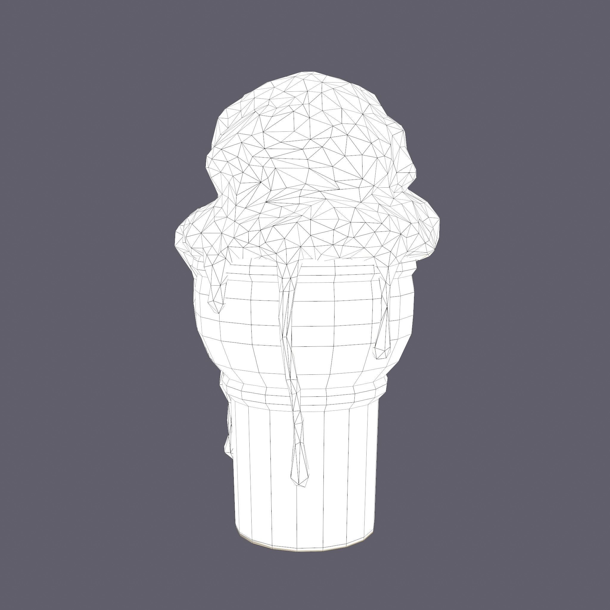 Ice Cream Cone Low-poly 3D model_46