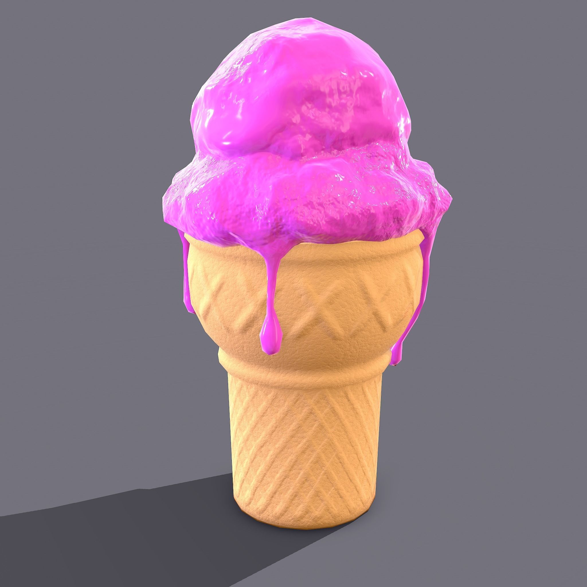 Ice Cream Cone Low-poly 3D model_31