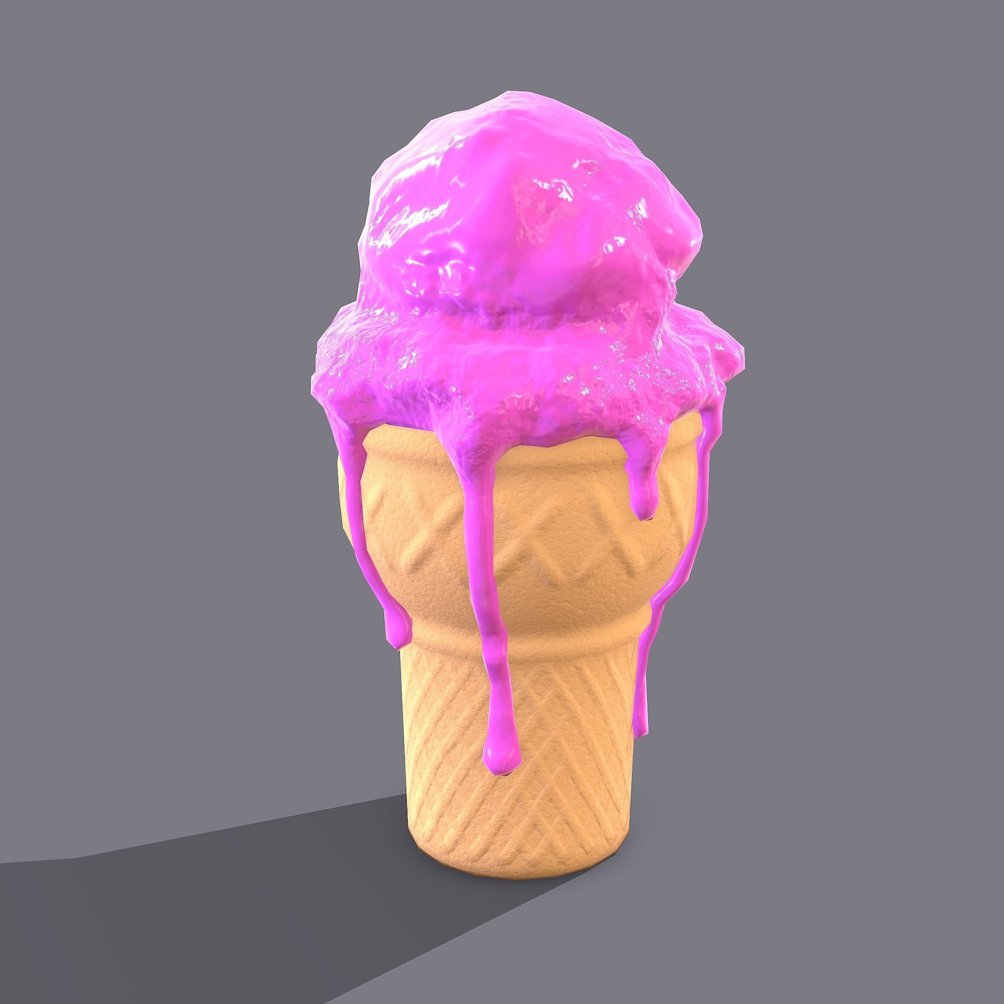 Ice Cream Cone Low-poly 3D model_28