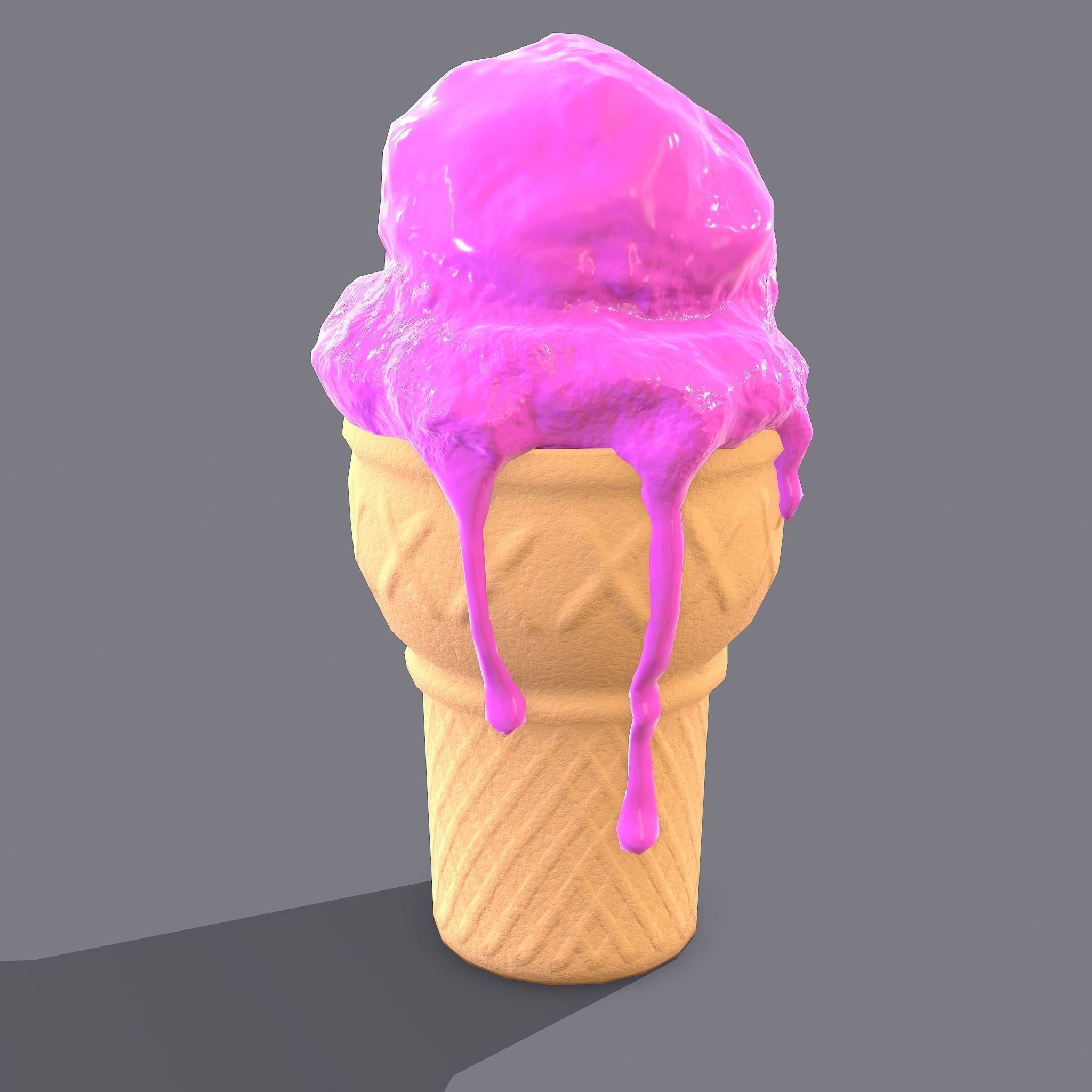 Ice Cream Cone Low-poly 3D model_29