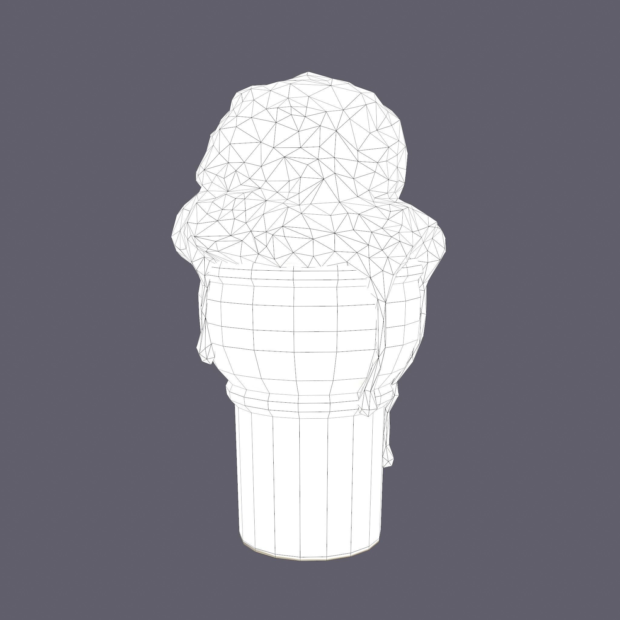 Ice Cream Cone Low-poly 3D model_41