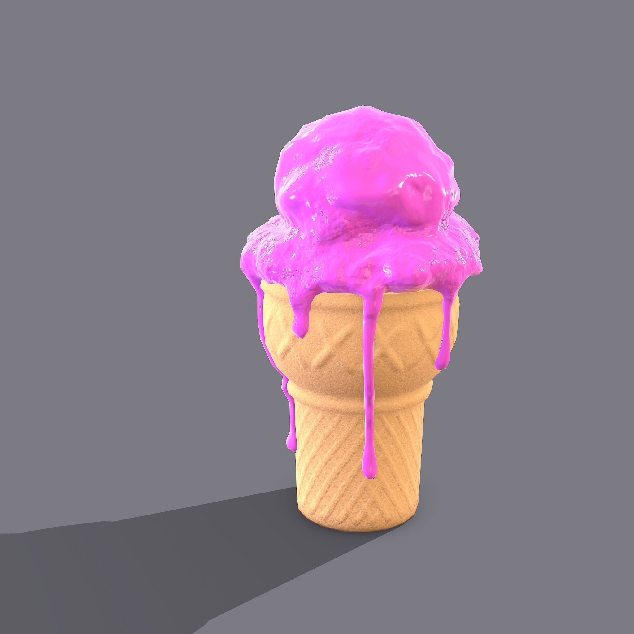 Ice Cream Cone Low-poly 3D model_19