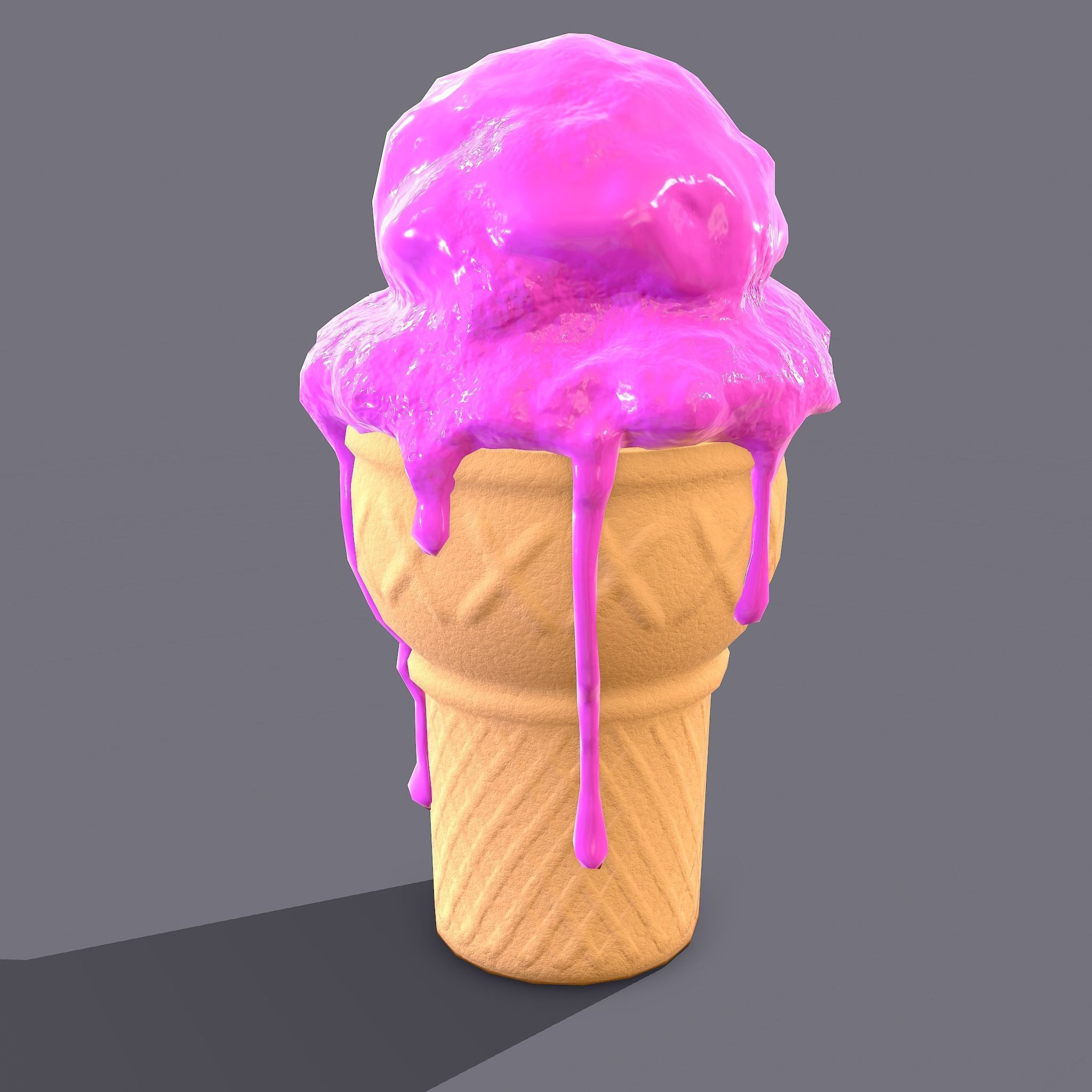 Ice Cream Cone Low-poly 3D model_35