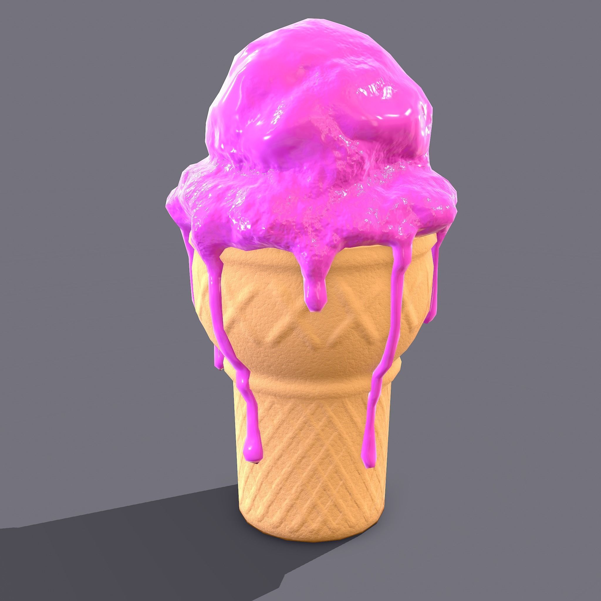 Ice Cream Cone Low-poly 3D model_36