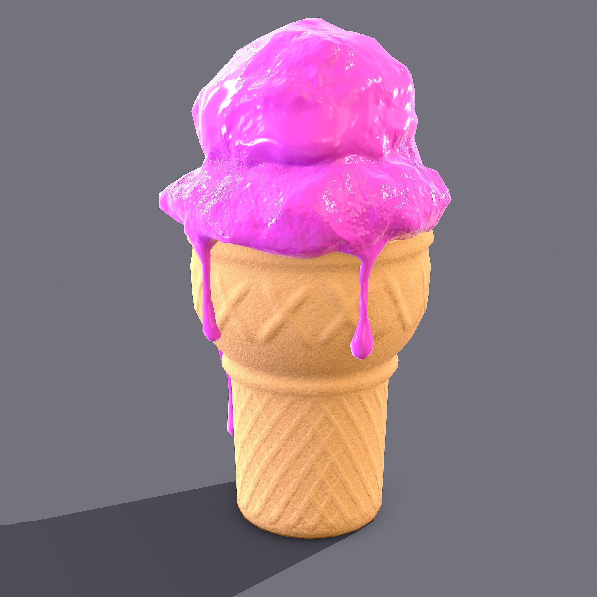 Ice Cream Cone Low-poly 3D model_32