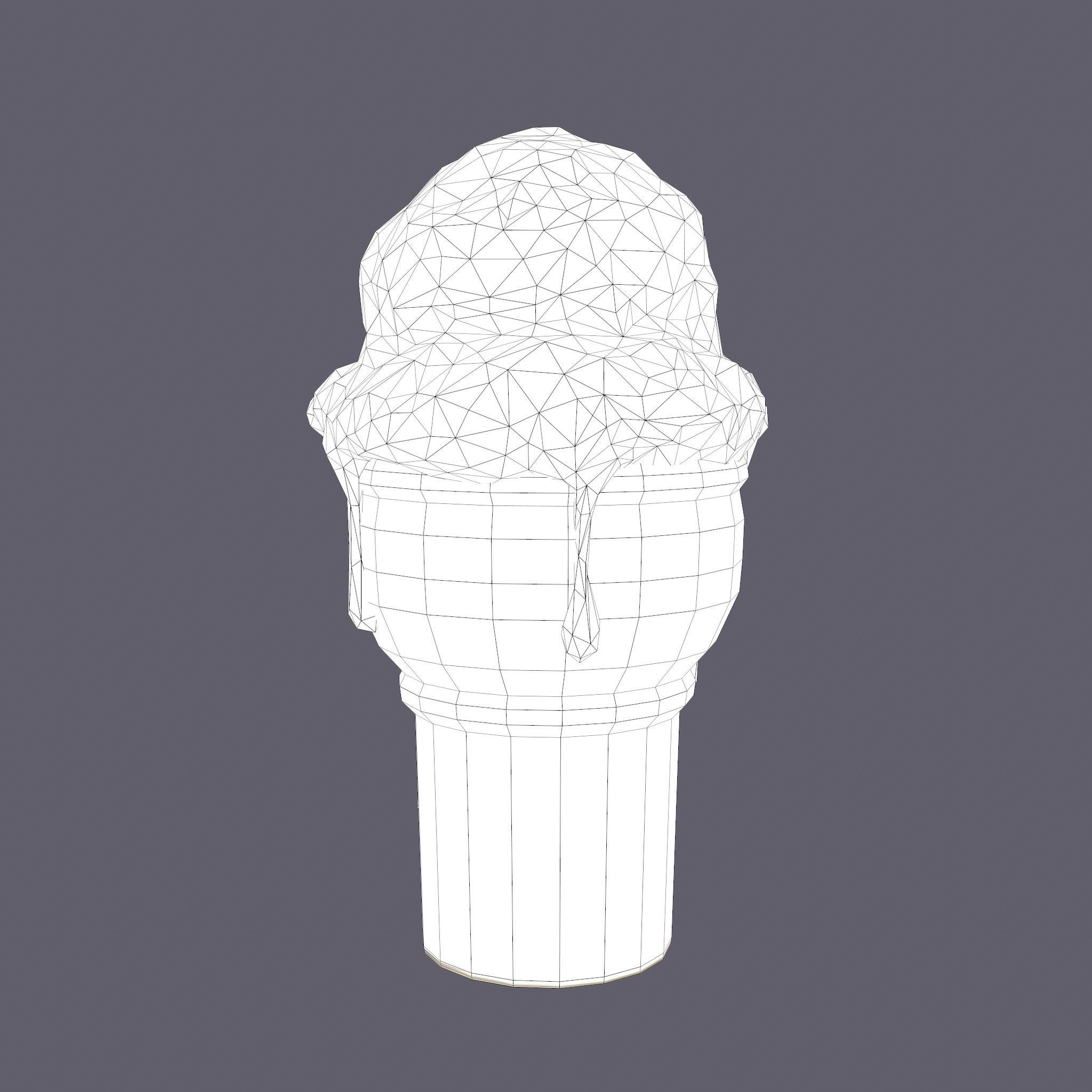 Ice Cream Cone Low-poly 3D model_43