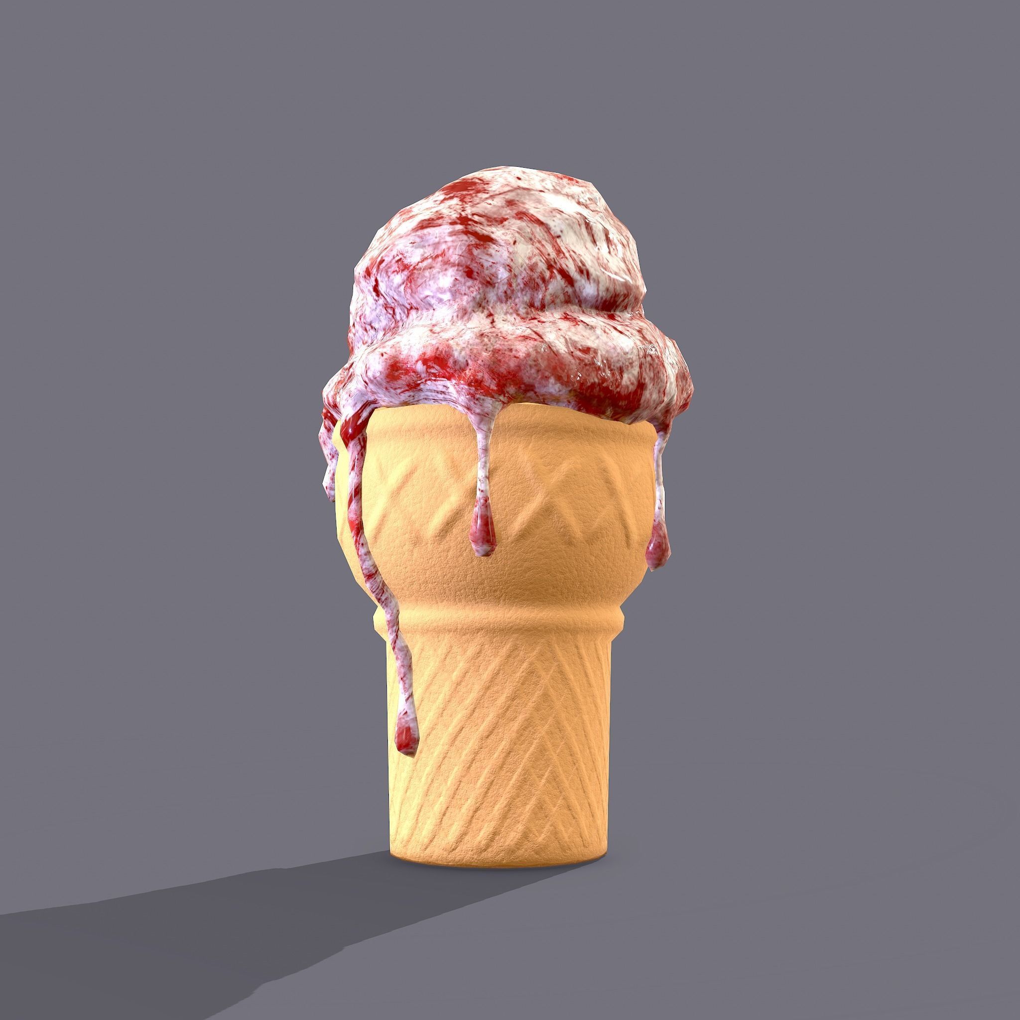 Ice Cream Cone Low-poly 3D model_17