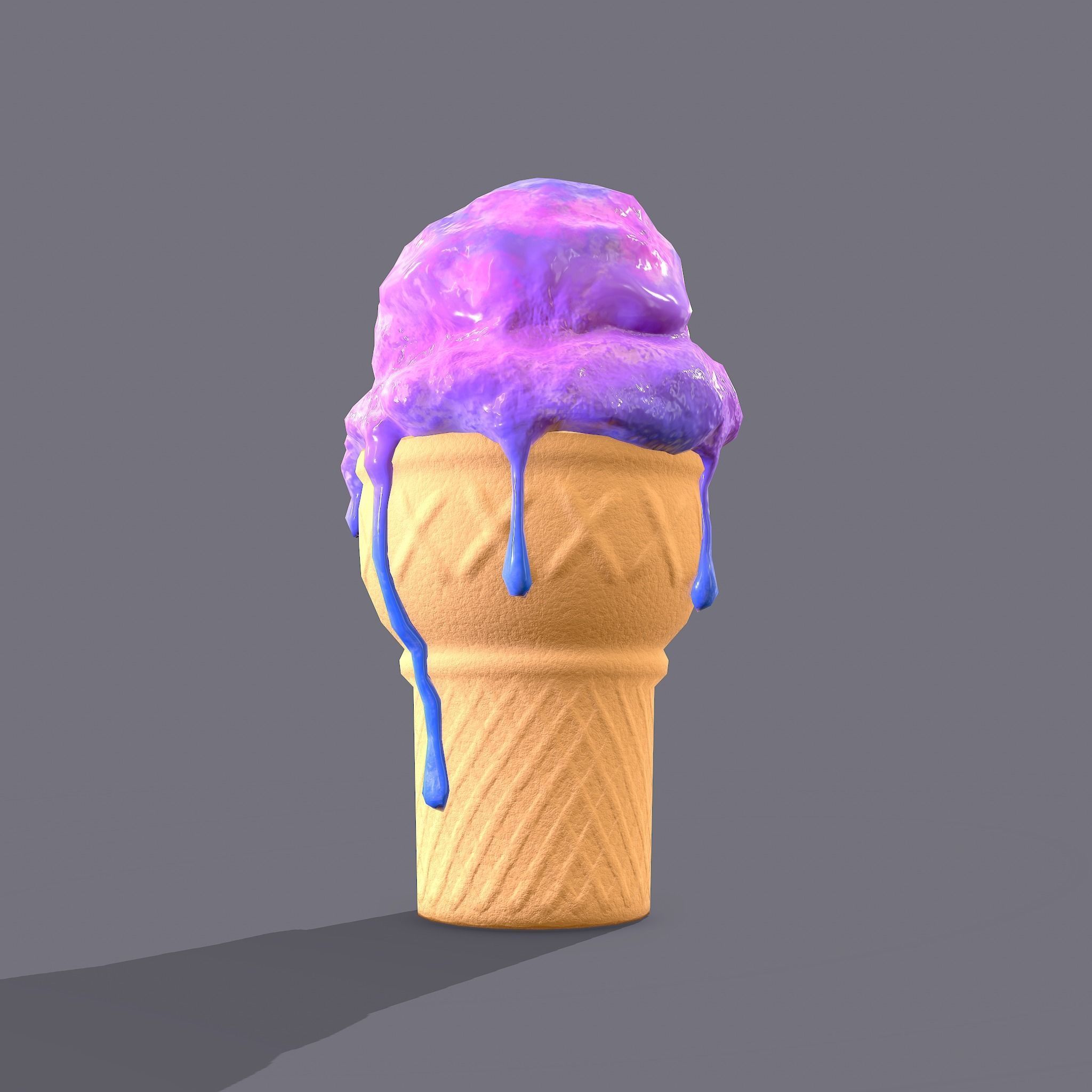 Ice Cream Cone Low-poly 3D model_18