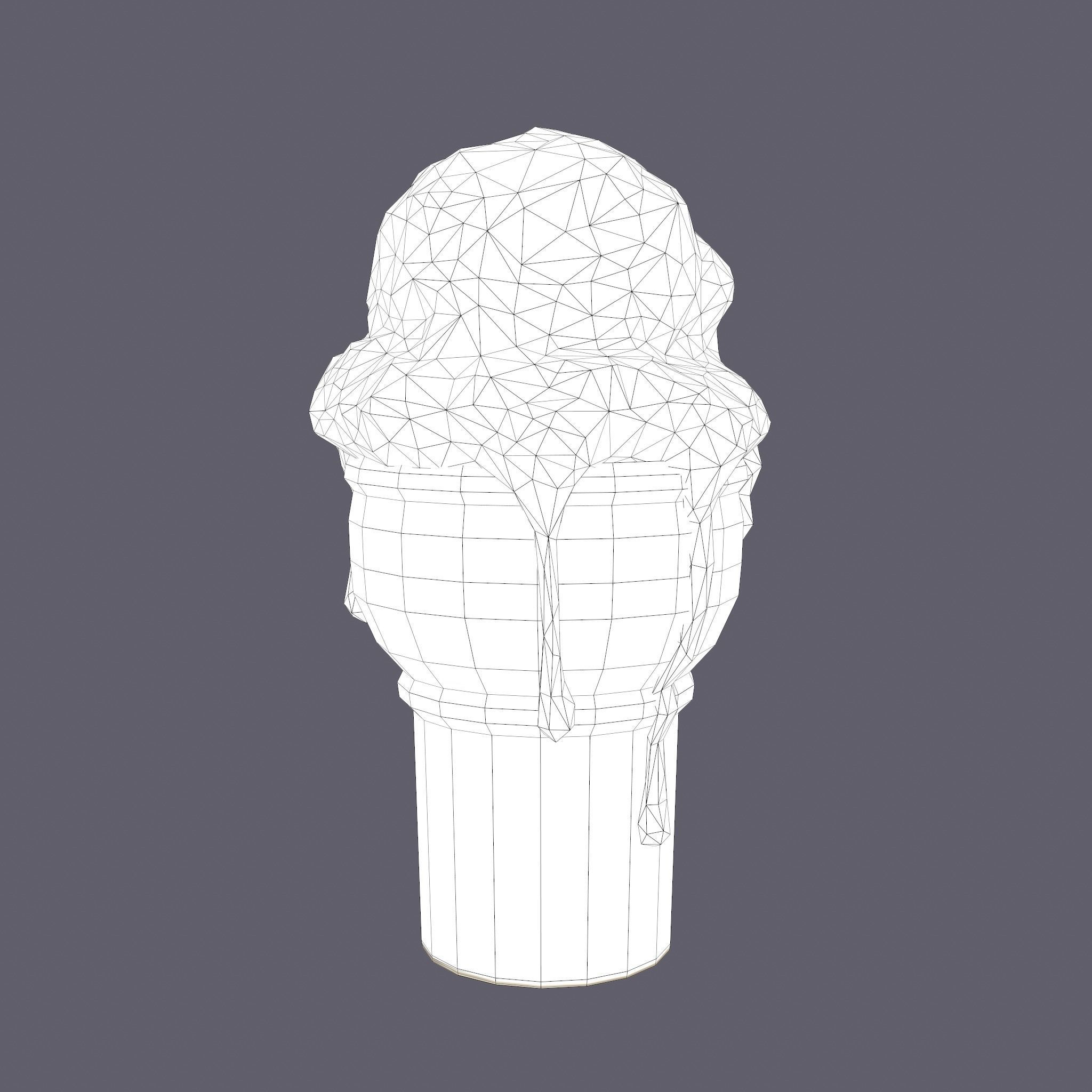 Ice Cream Cone Low-poly 3D model_40