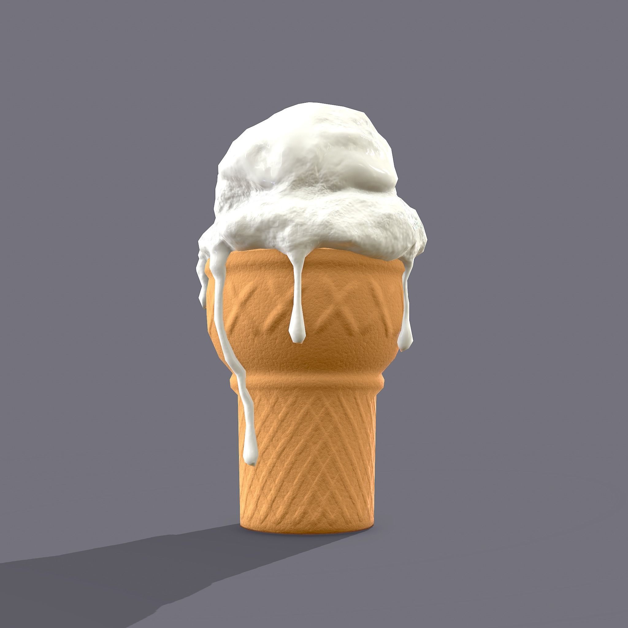 Ice Cream Cone Low-poly 3D model_16