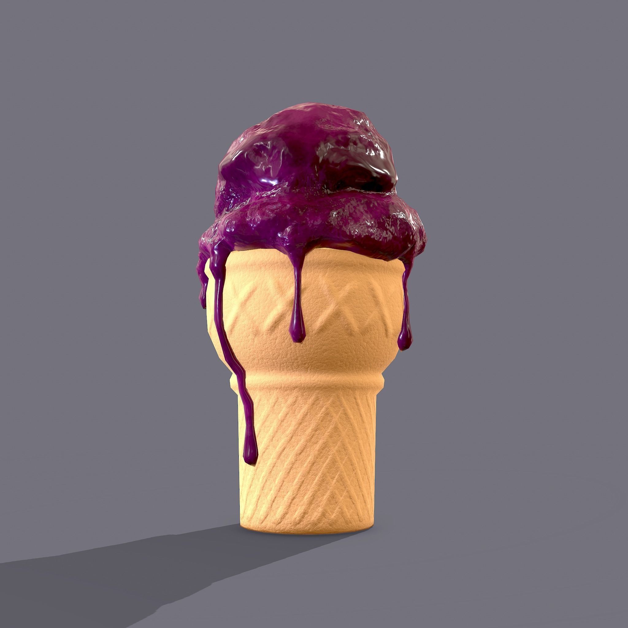 Ice Cream Cone Low-poly 3D model_14