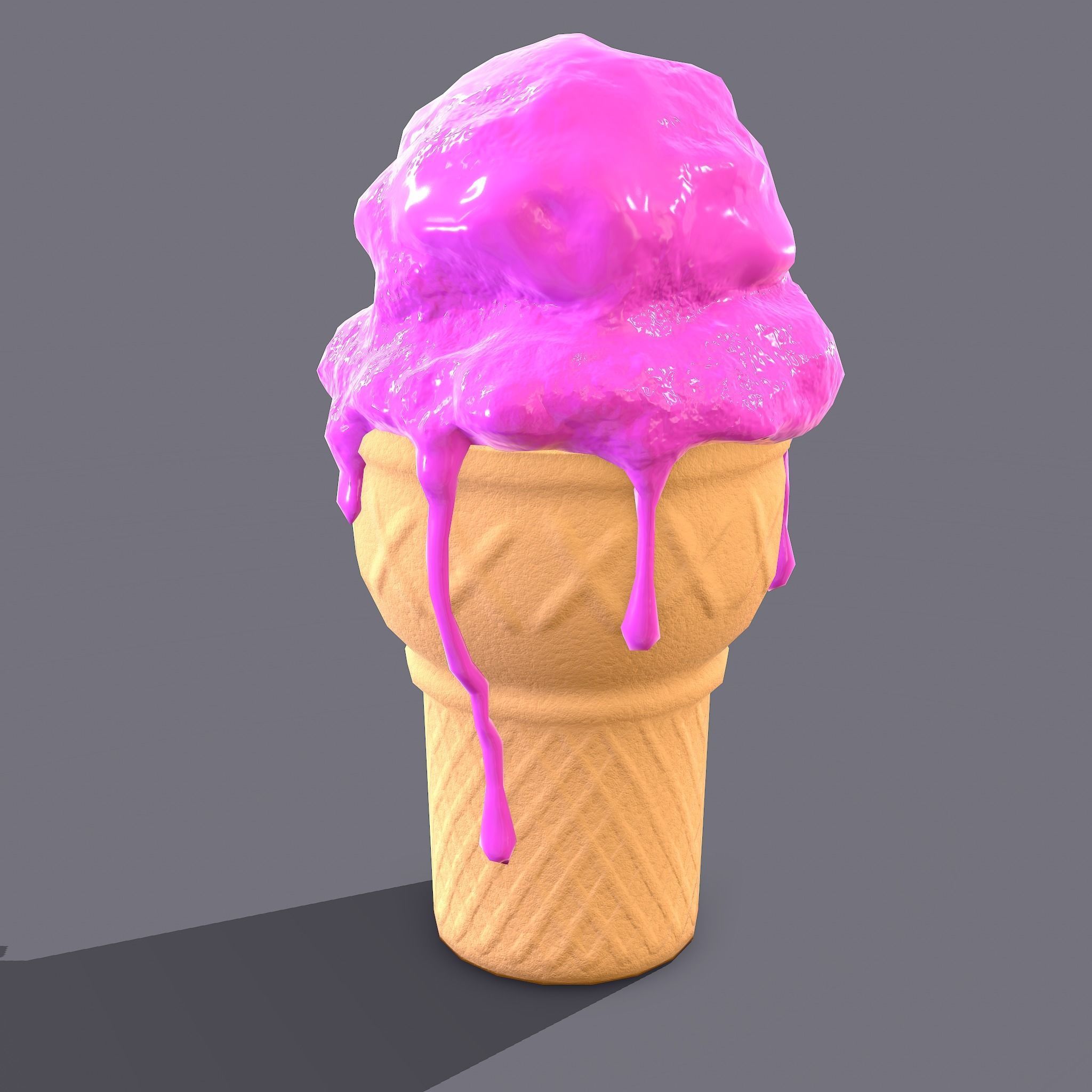 Ice Cream Cone Low-poly 3D model_34