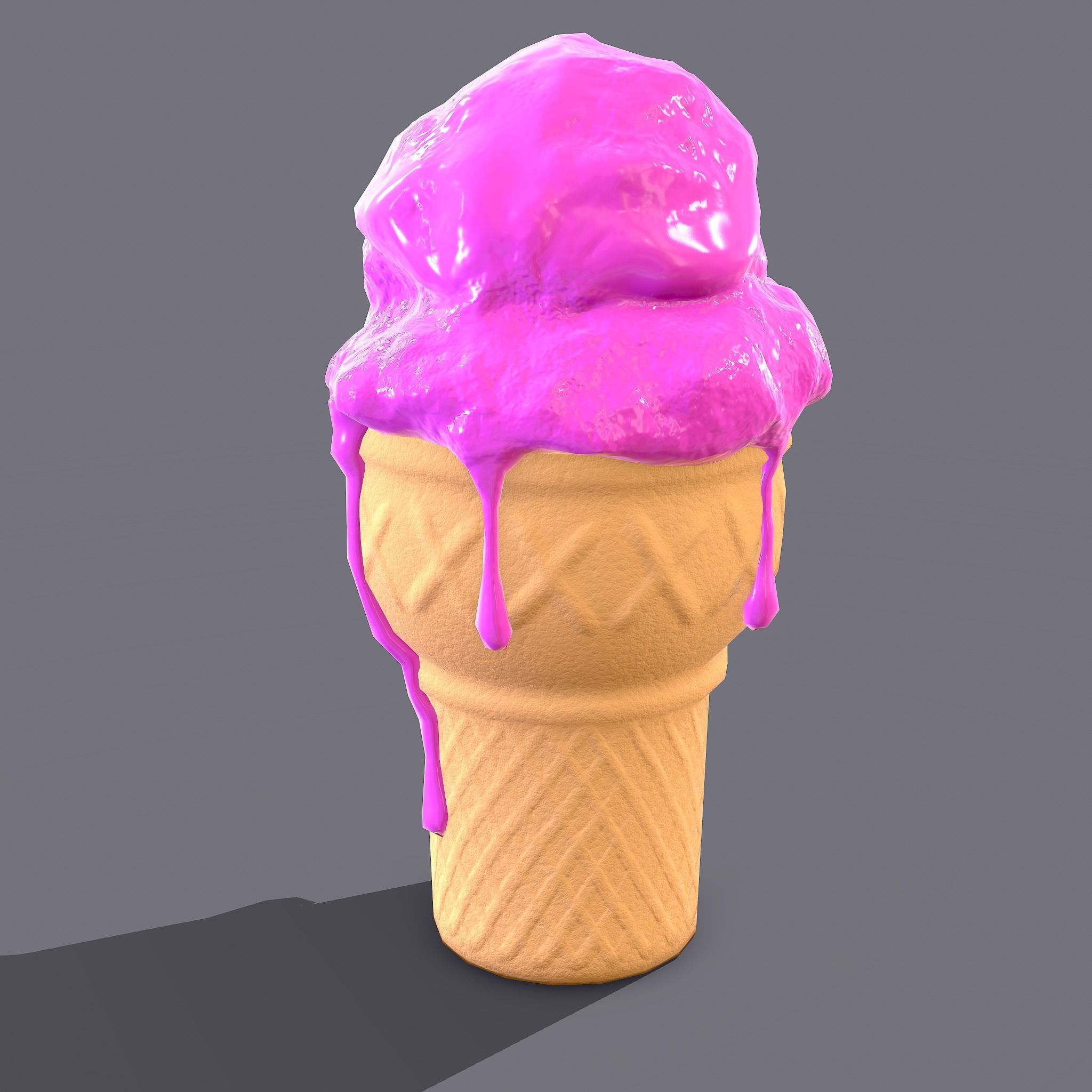 Ice Cream Cone Low-poly 3D model_33