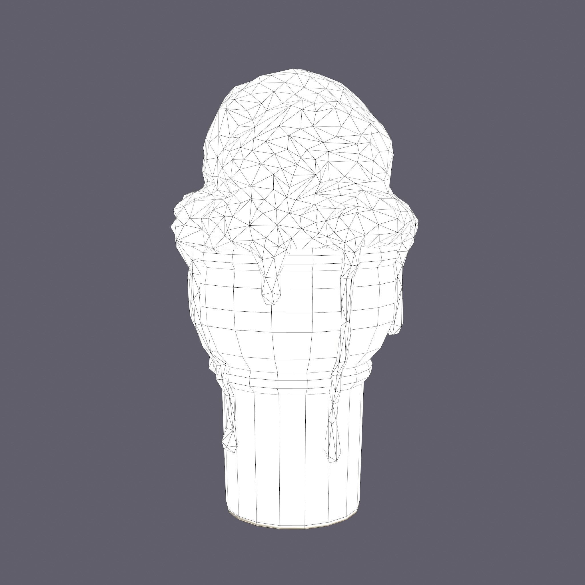 Ice Cream Cone Low-poly 3D model_47