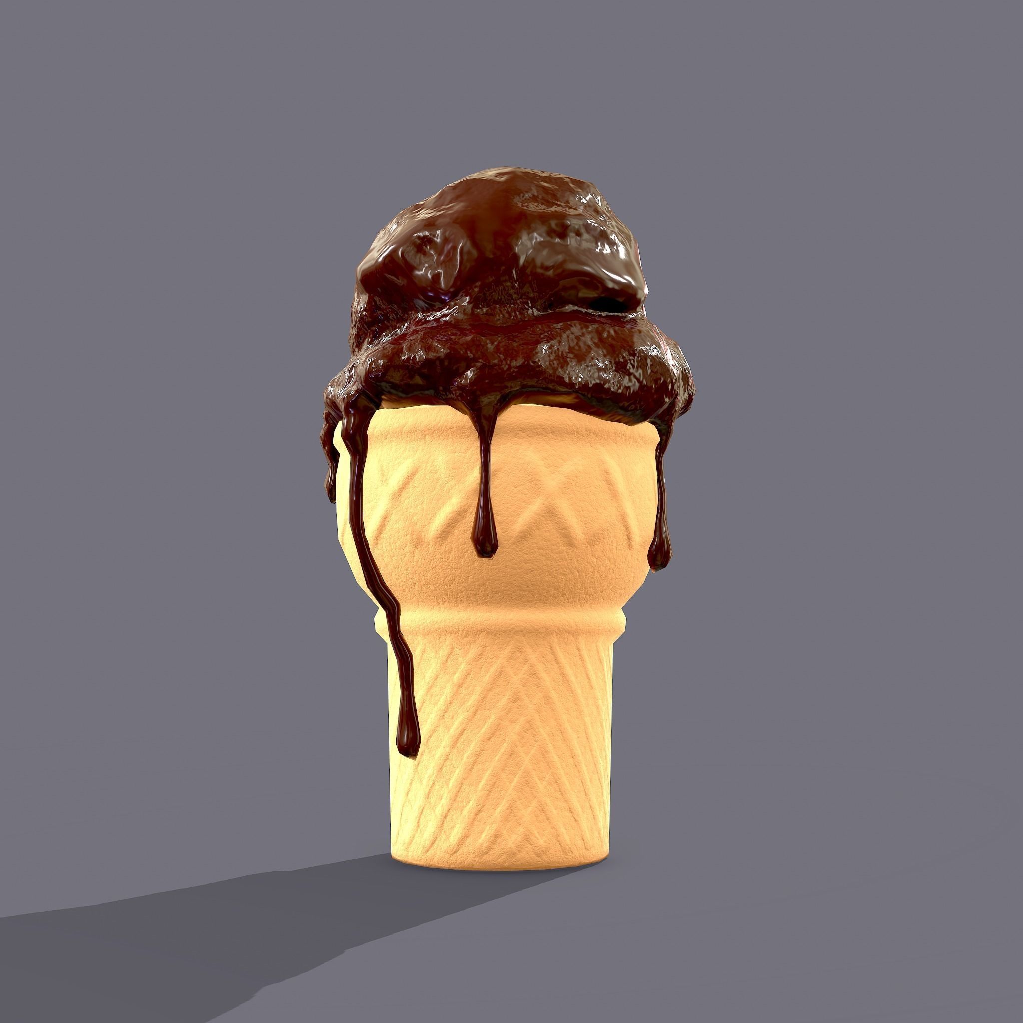 Ice Cream Cone Low-poly 3D model_15