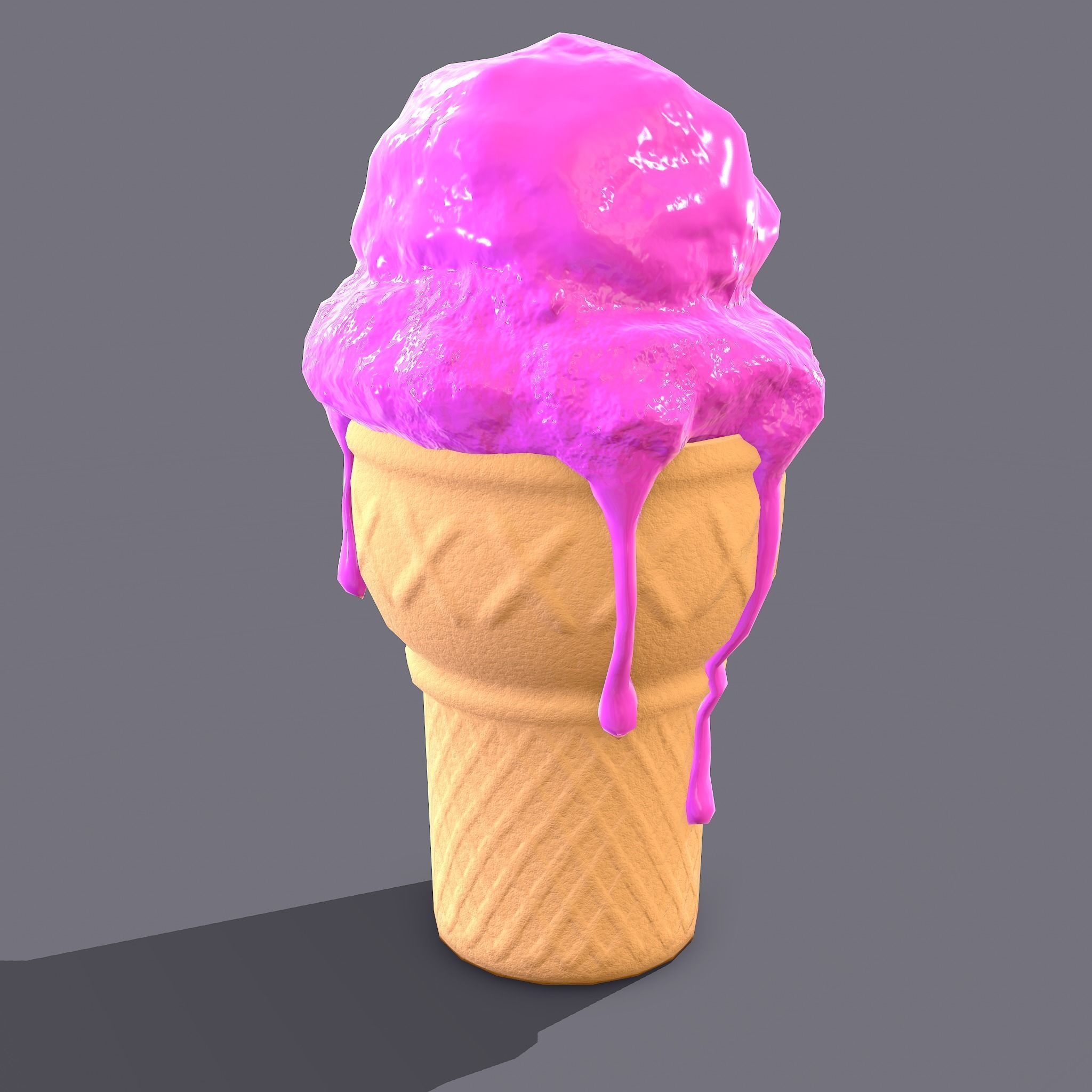 Ice Cream Cone Low-poly 3D model_30