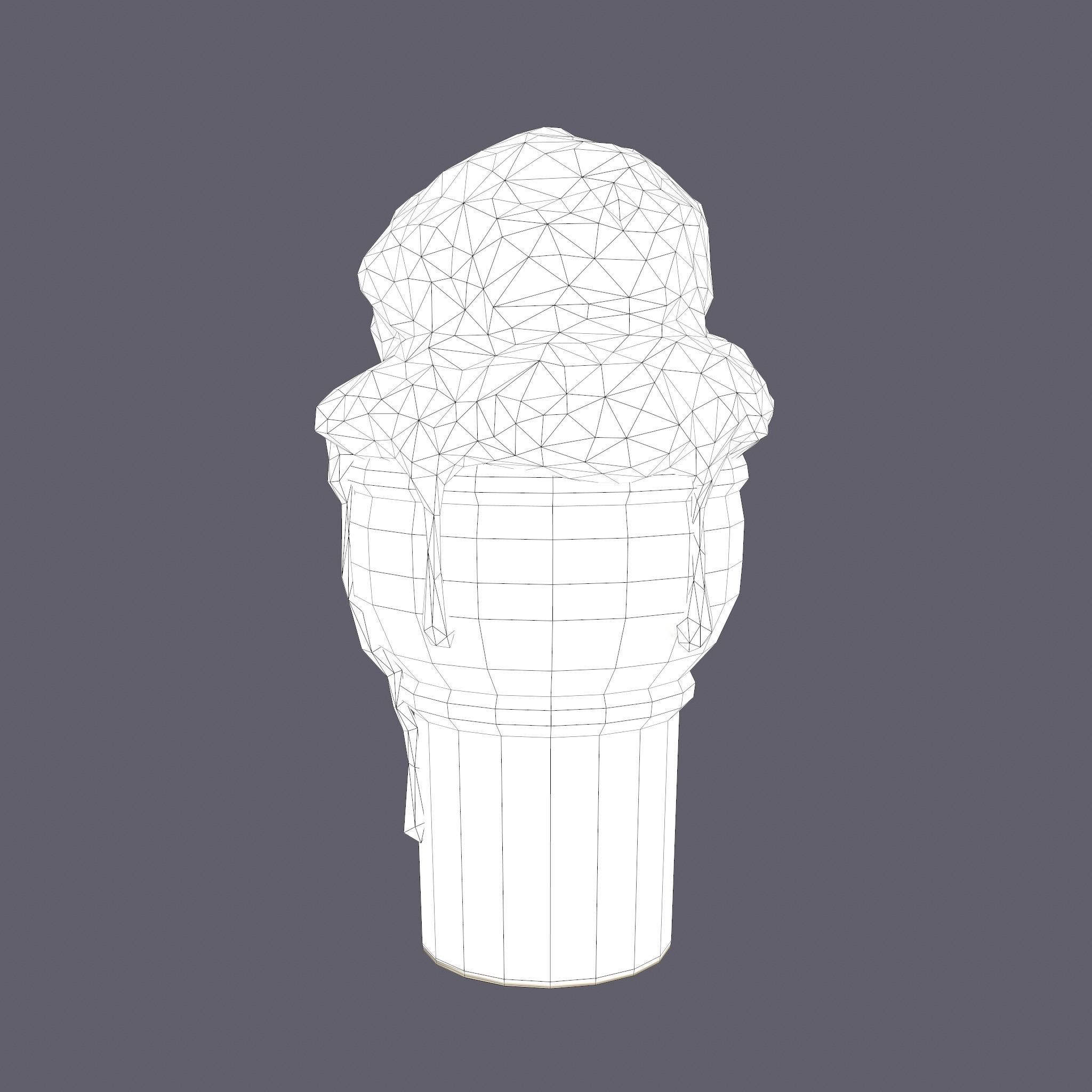 Ice Cream Cone Low-poly 3D model_44