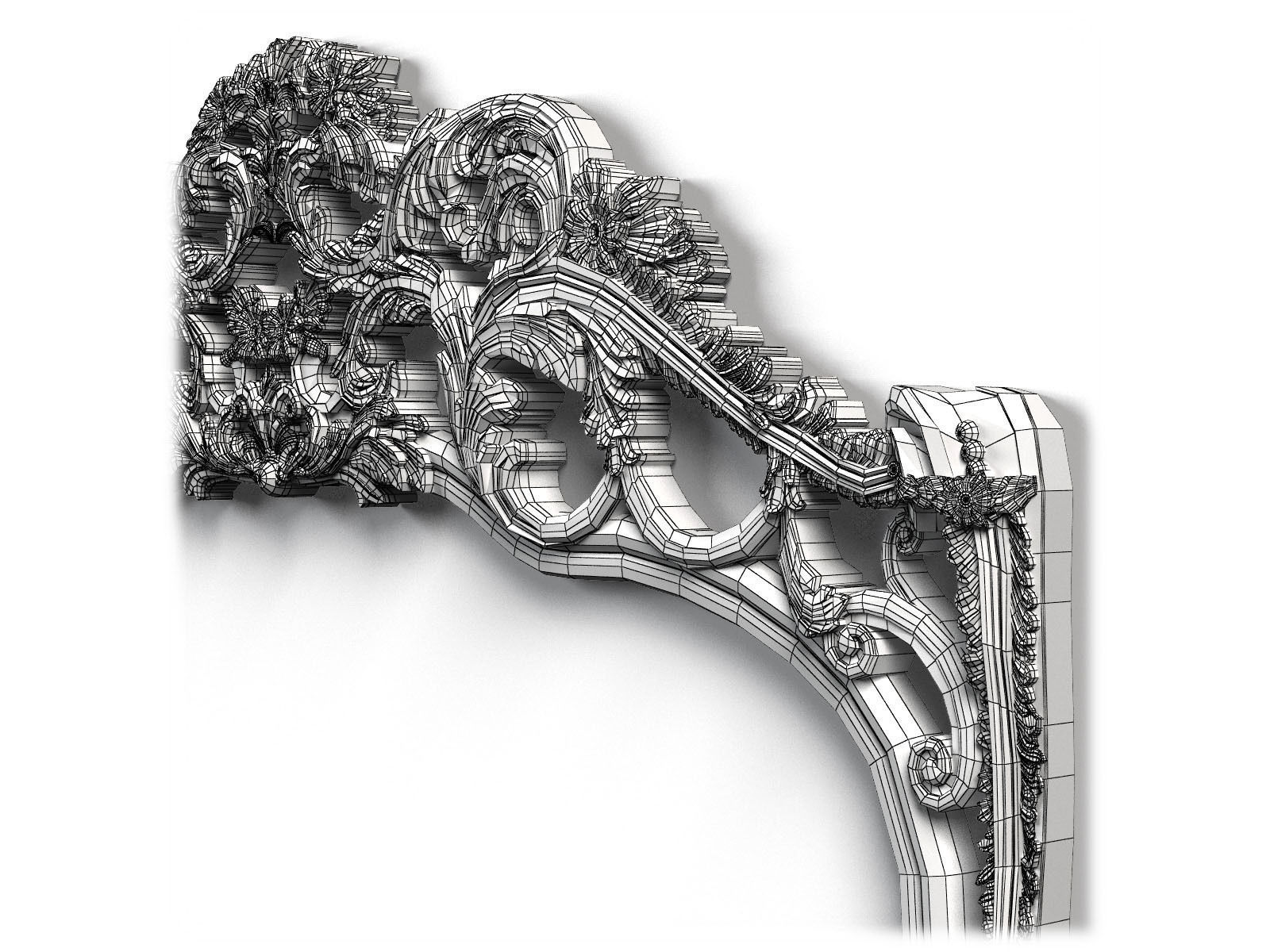 Frame0032 ornate wooden frame 3D model_8