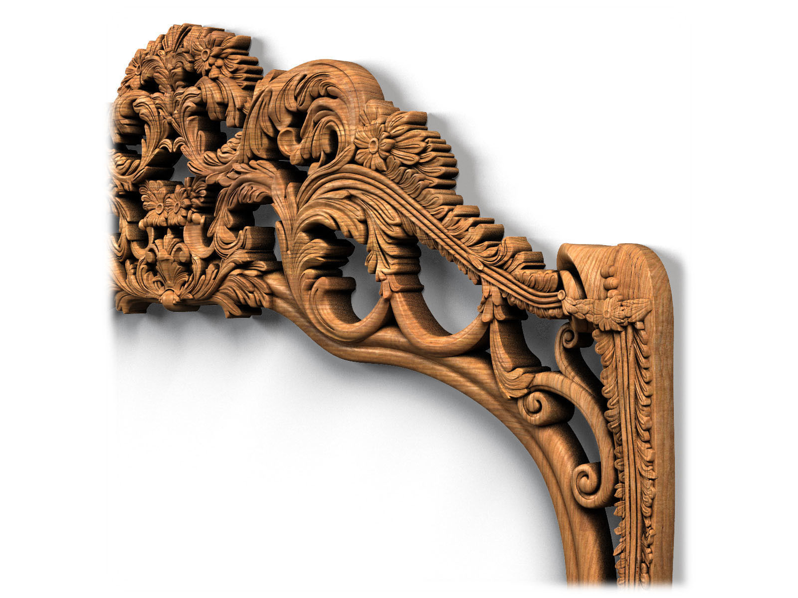 Frame0032 ornate wooden frame 3D model_7