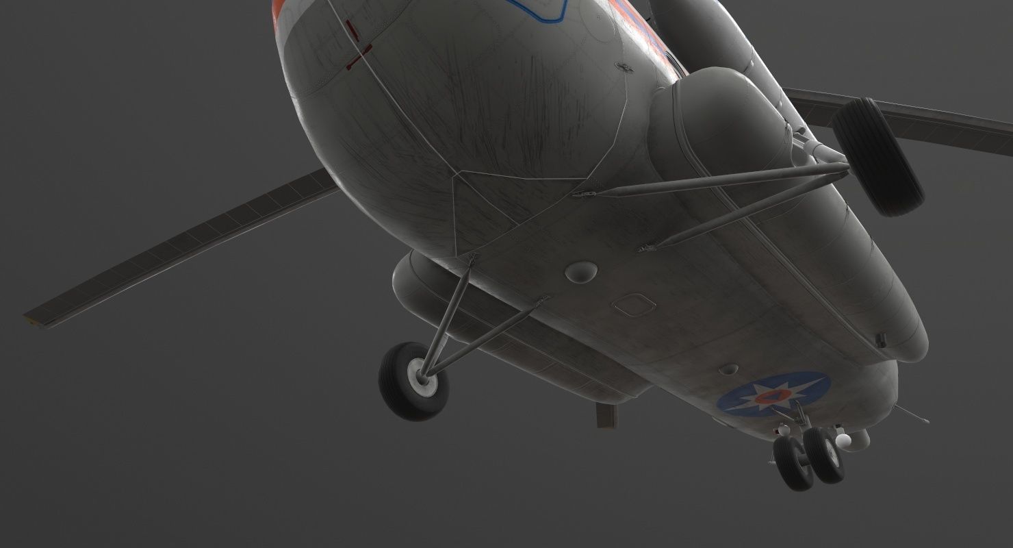 Mi-8MTV Russian Emercom Animated Low-poly 3D model_44