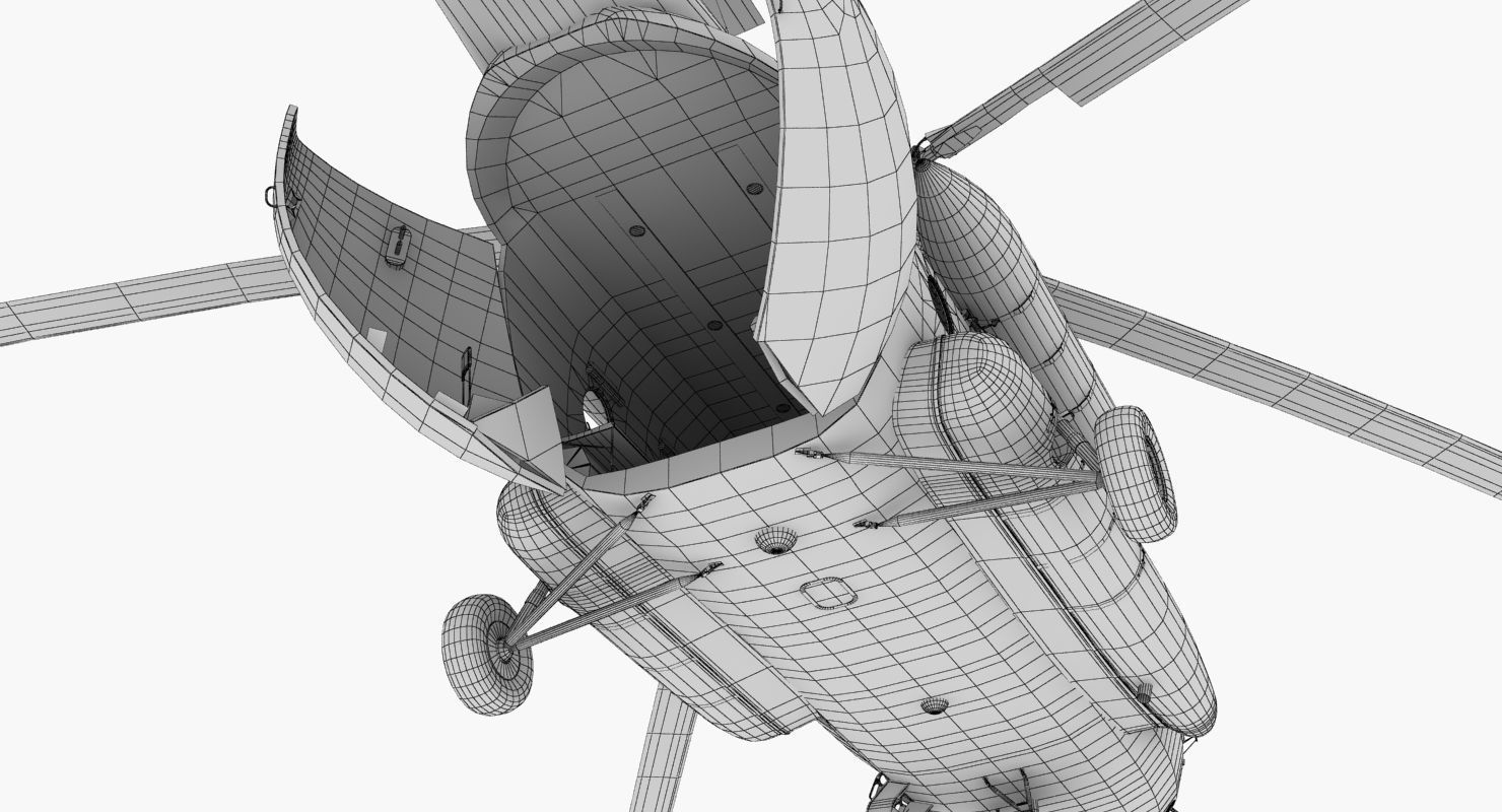 Mi-8MTV Russian Emercom Animated Low-poly 3D model_56