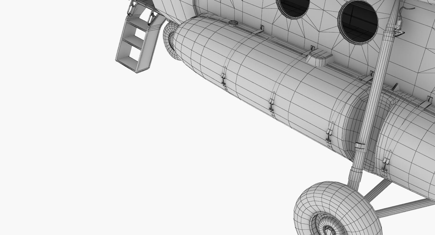 Mi-8MTV Russian Emercom Animated Low-poly 3D model_63