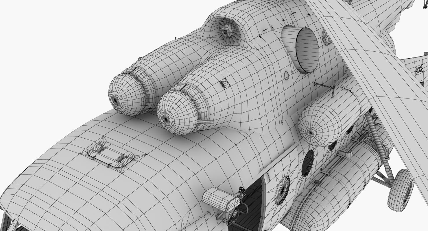 Mi-8MTV Russian Emercom Animated Low-poly 3D model_61