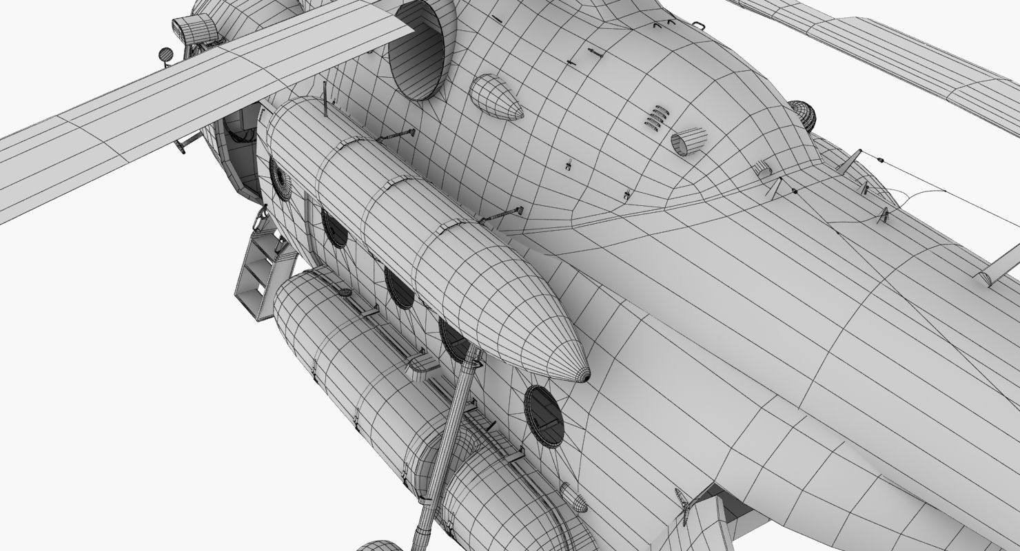 Mi-8MTV Russian Emercom Animated Low-poly 3D model_60