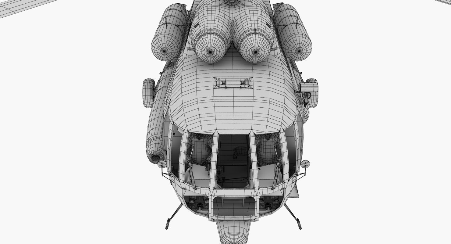 Mi-8MTV Russian Emercom Animated Low-poly 3D model_57