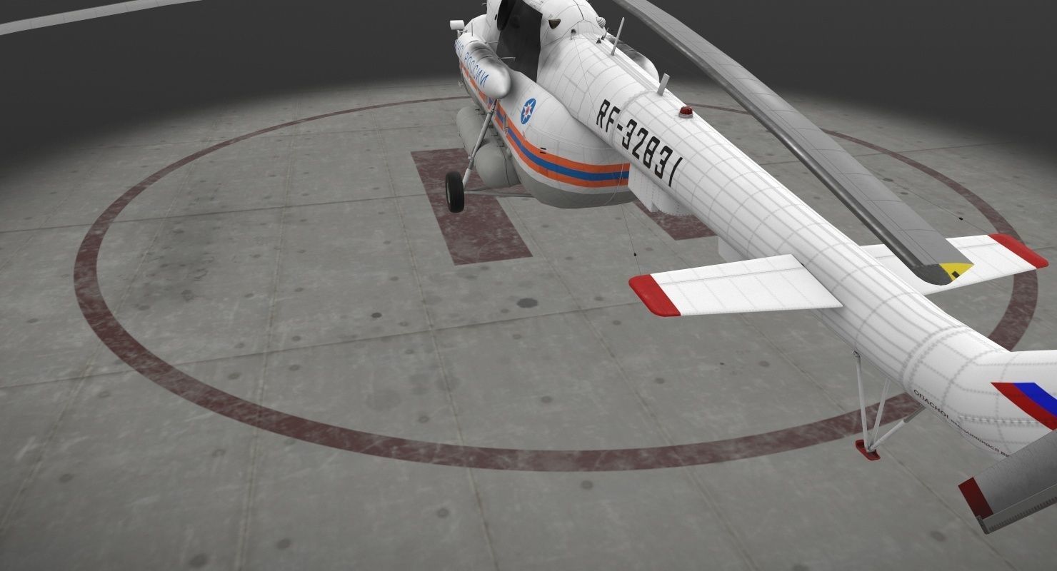 Mi-8MTV Russian Emercom Animated Low-poly 3D model_17