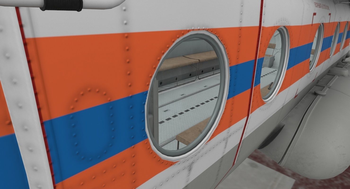 Mi-8MTV Russian Emercom Animated Low-poly 3D model_23