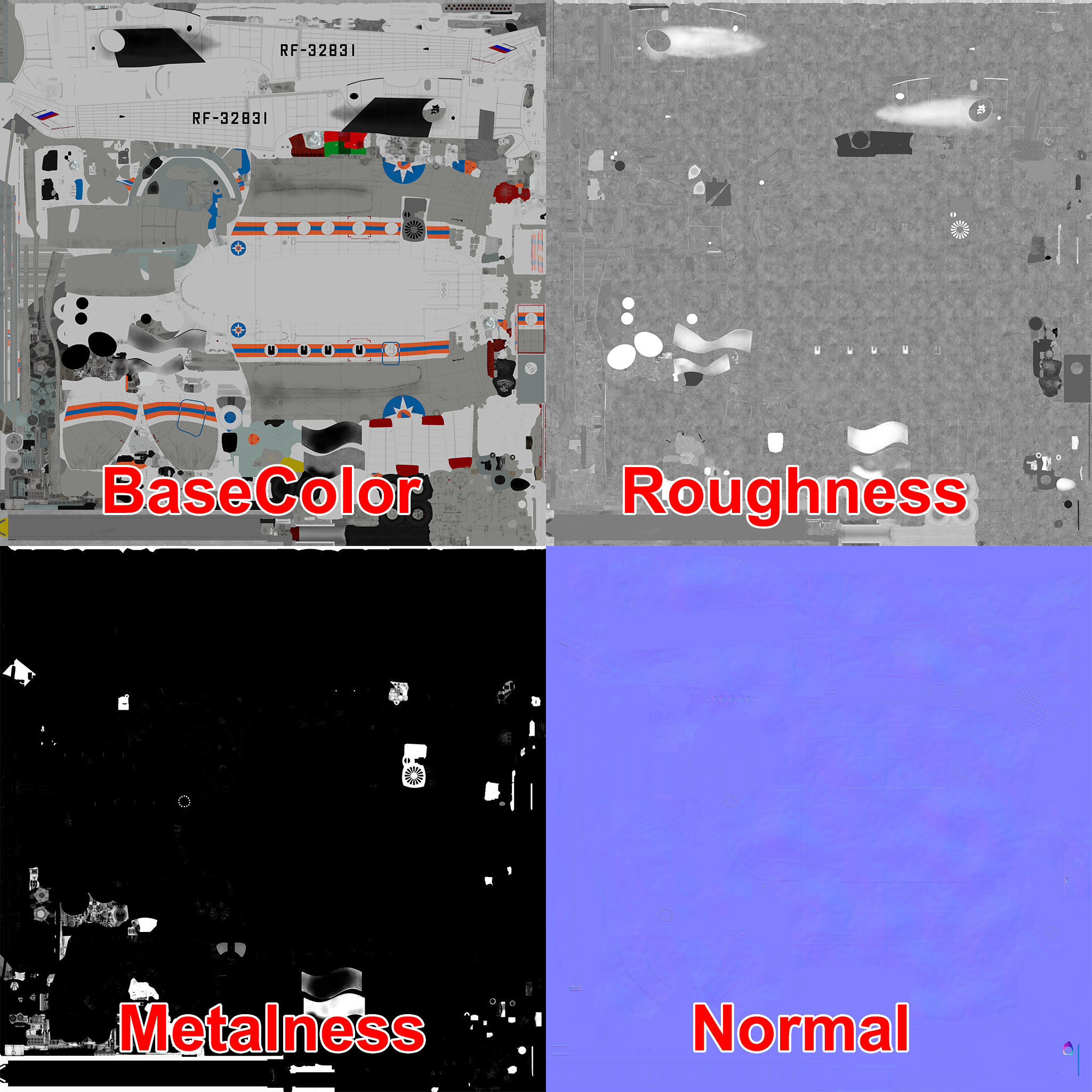 Mi-8MTV Russian Emercom Animated Low-poly 3D model_49