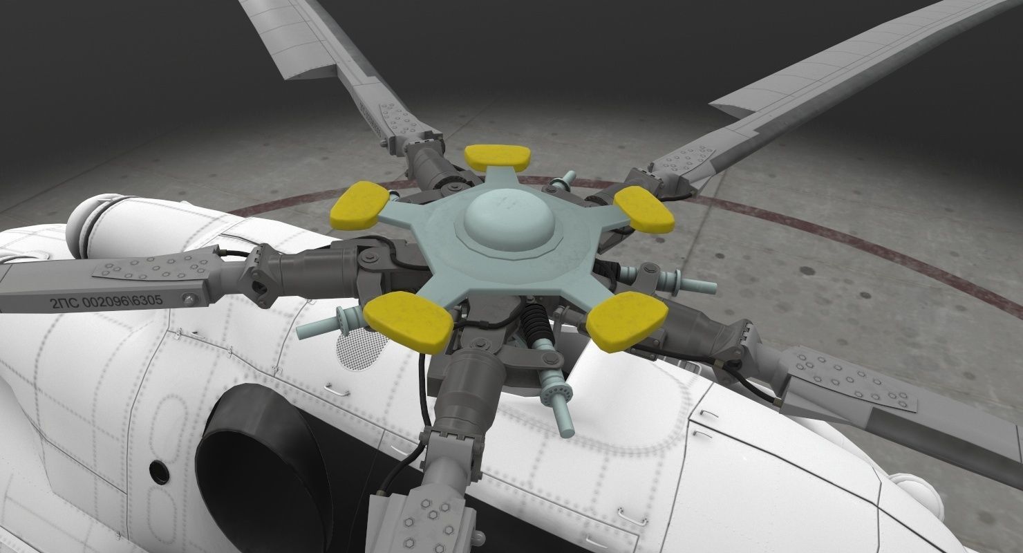 Mi-8MTV Russian Emercom Animated Low-poly 3D model_30