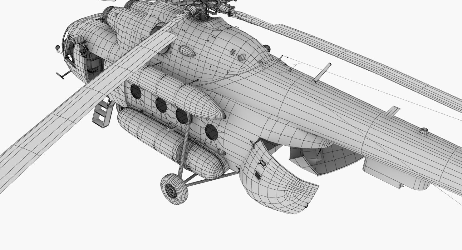 Mi-8MTV Russian Emercom Animated Low-poly 3D model_54