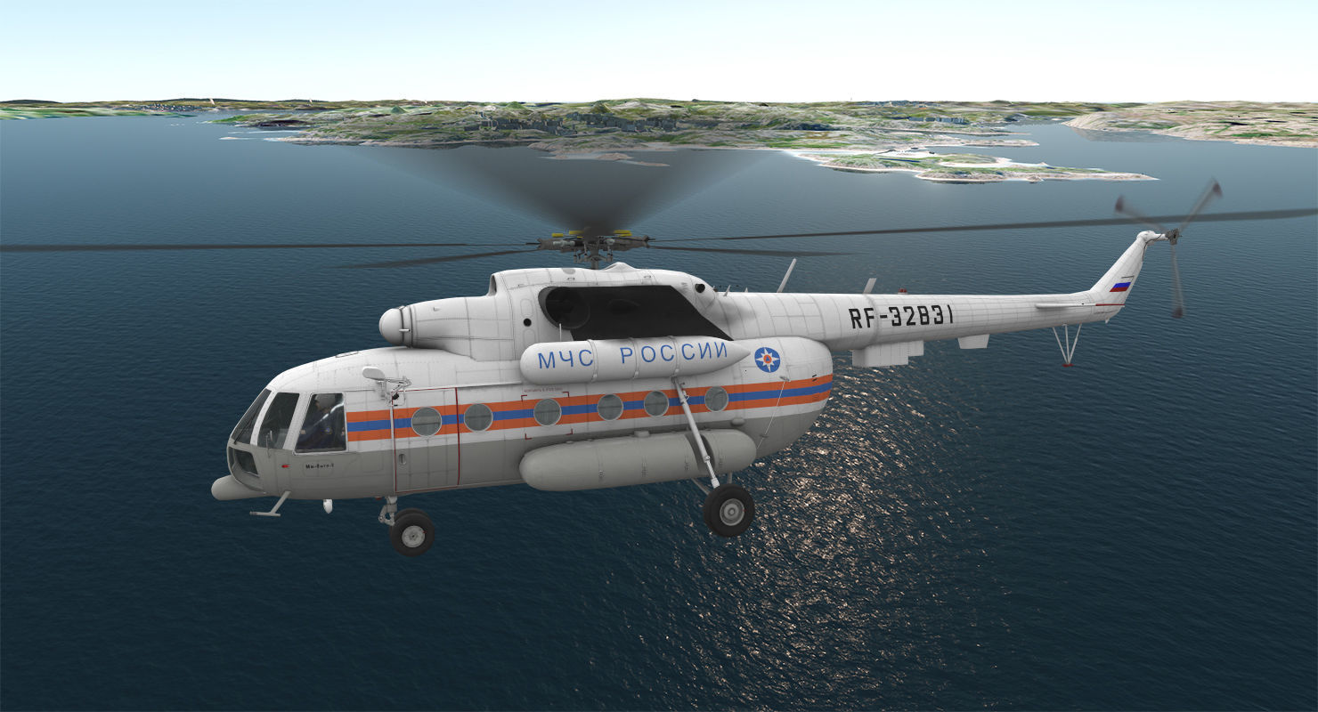 Mi-8MTV Russian Emercom Animated Low-poly 3D model_5