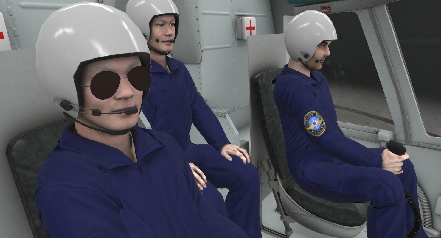 Mi-8MTV Russian Emercom Animated Low-poly 3D model_34