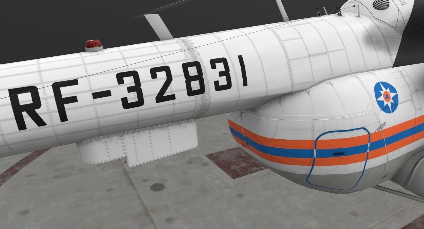 Mi-8MTV Russian Emercom Animated Low-poly 3D model_19