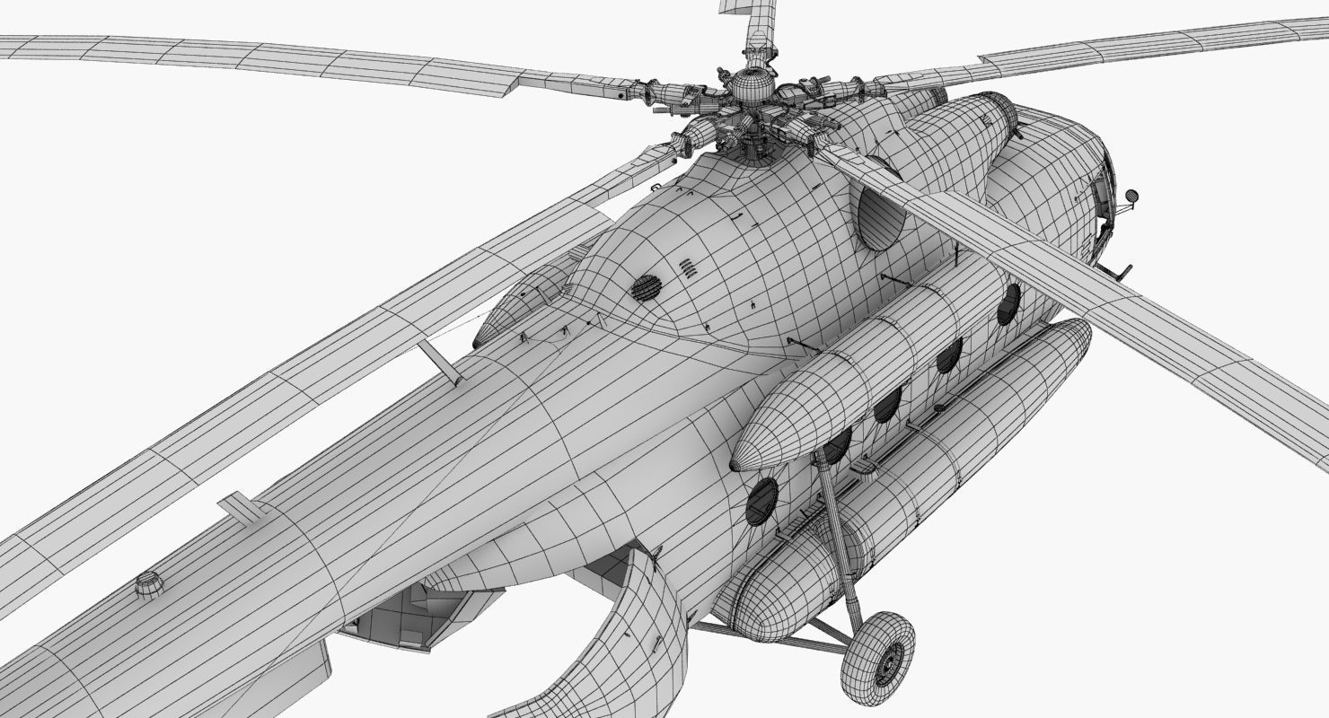 Mi-8MTV Russian Emercom Animated Low-poly 3D model_53