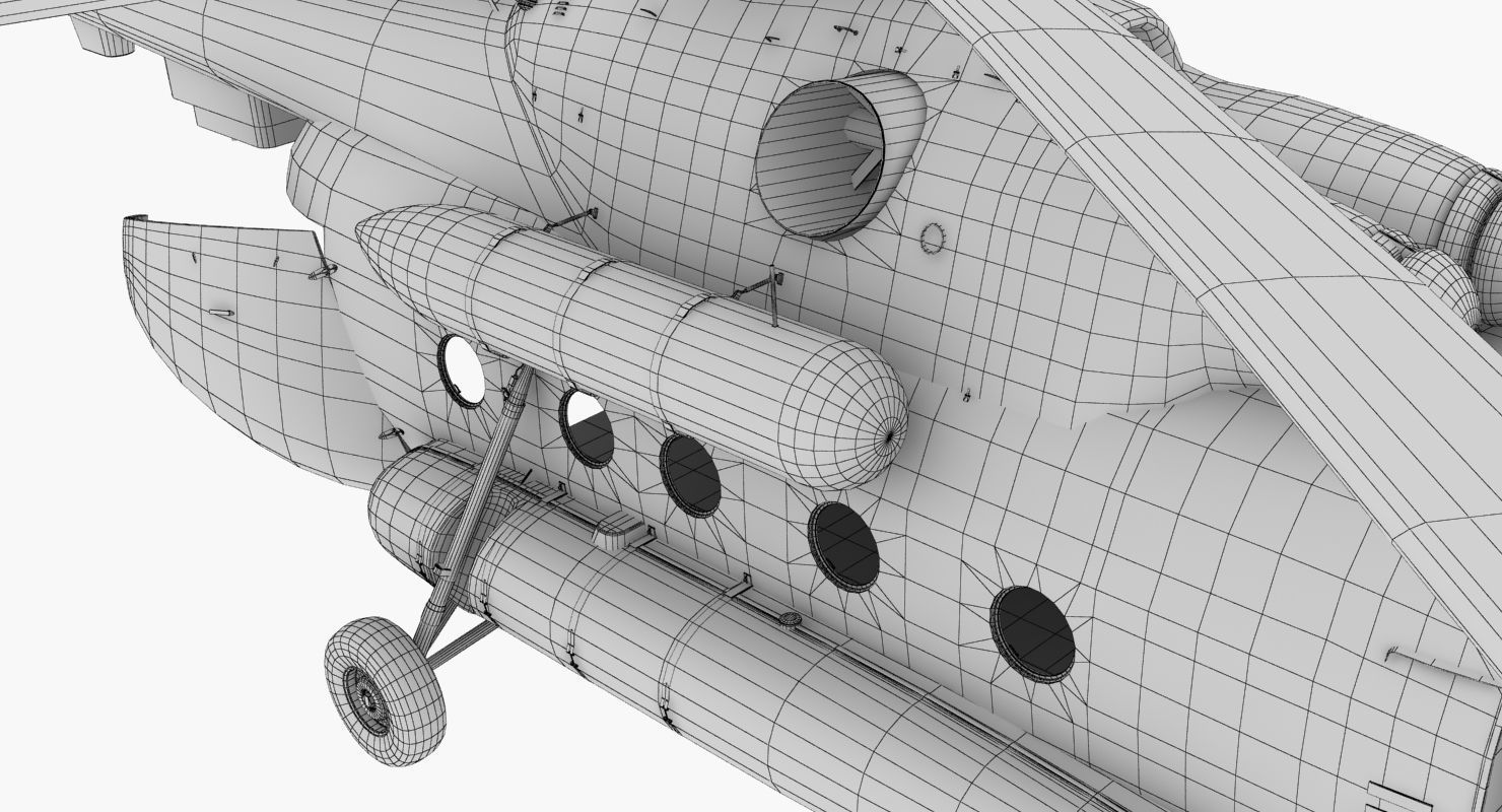 Mi-8MTV Russian Emercom Animated Low-poly 3D model_58