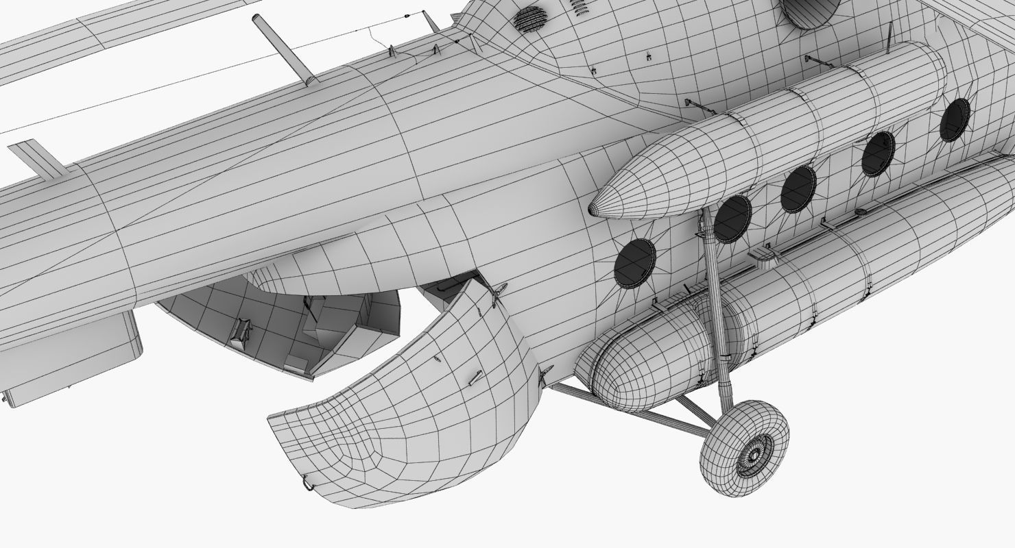 Mi-8MTV Russian Emercom Animated Low-poly 3D model_59