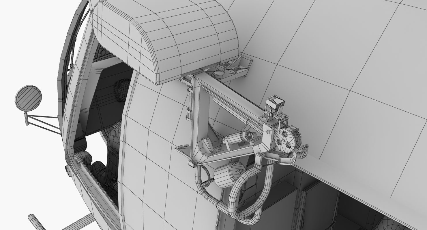 Mi-8MTV Russian Emercom Animated Low-poly 3D model_71